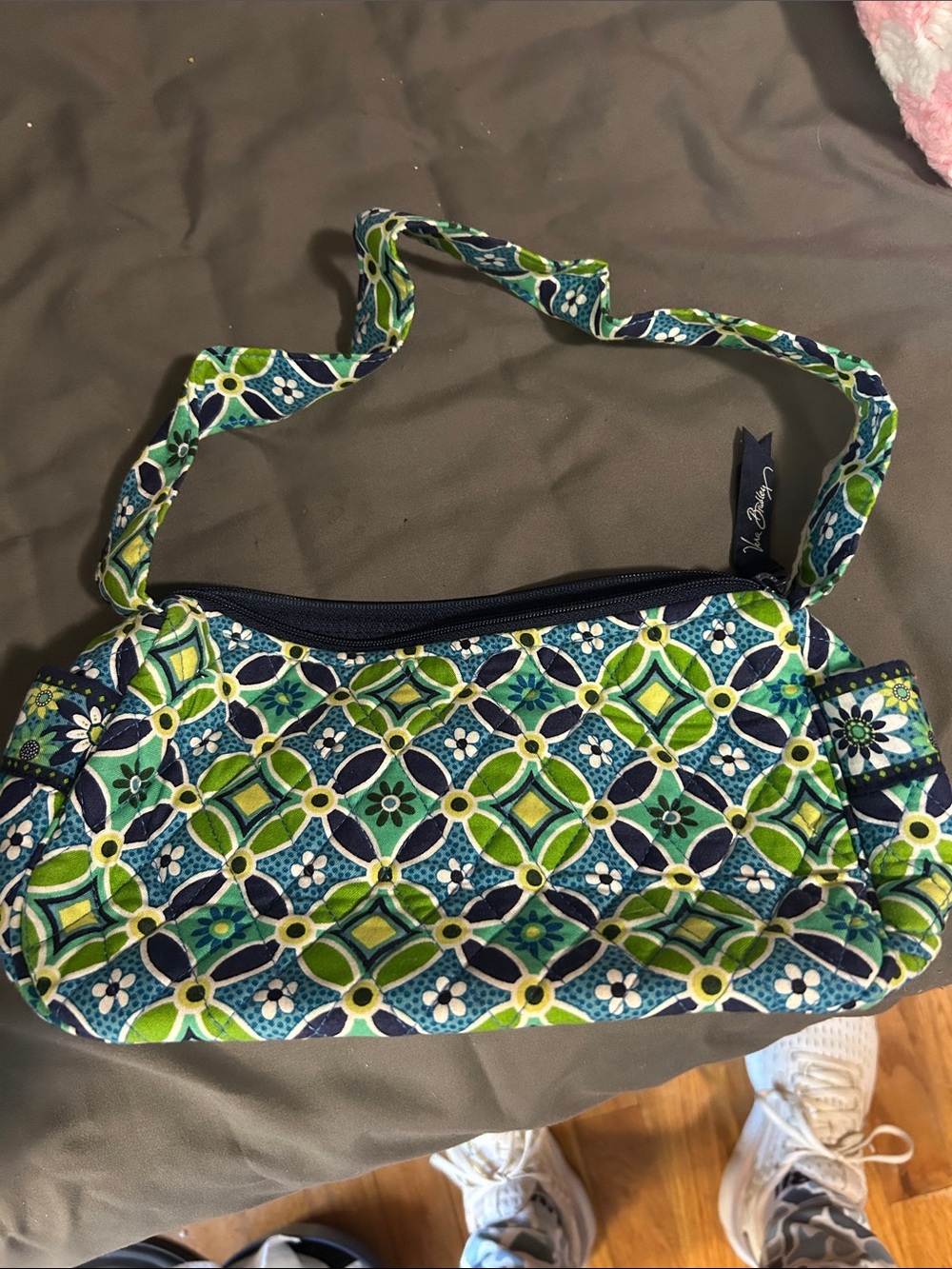 Vera Bradley Navy, Green & Teal Quilted Shoulder Bag